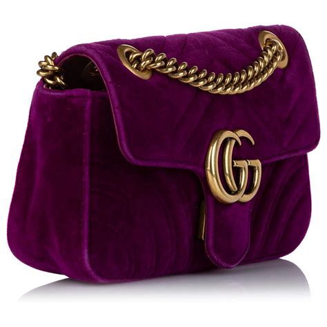 gucci marmont purple velvet|Gucci Marmont suede bag.